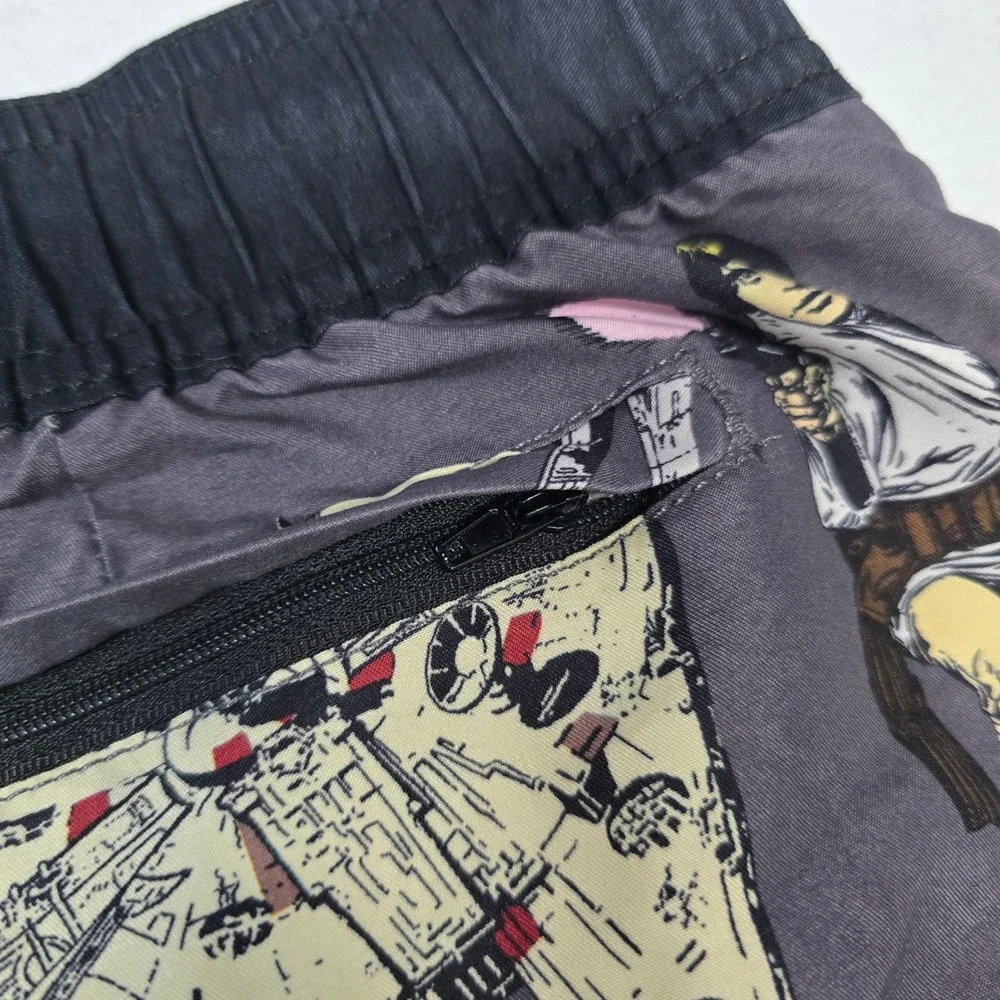 Star Wars Mens Swim Trunks Gray Mesh Lined Shorts 2XL Darth Vader Beach Summer